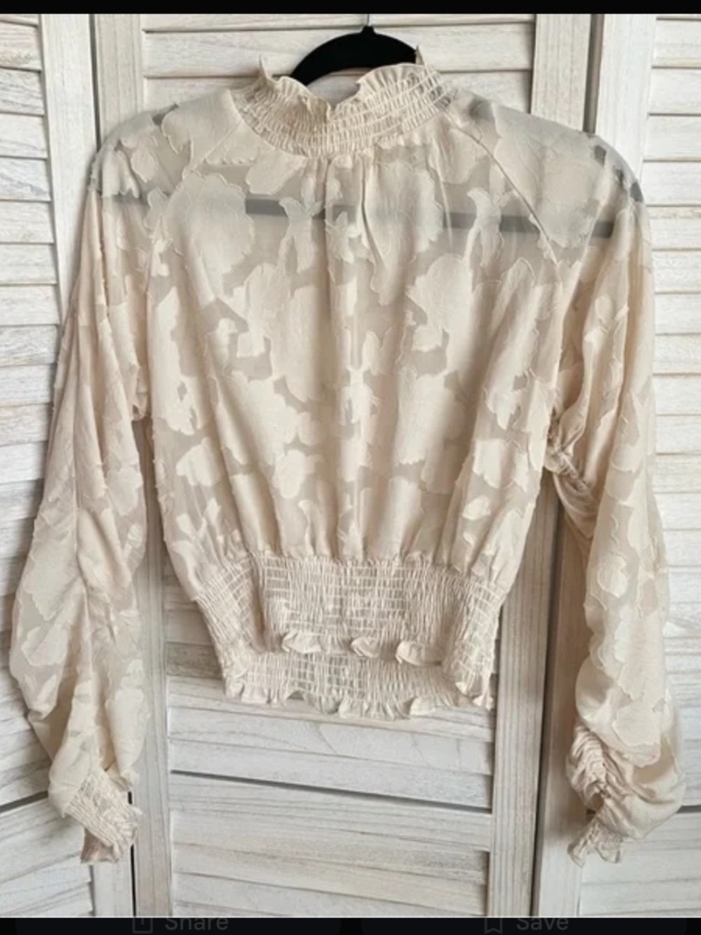 Forever 21 Cream Floral Blouse
